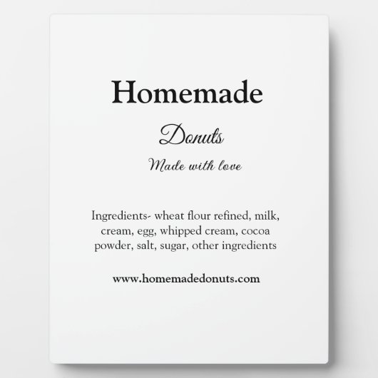 Zelfgemaakte donuts gemaakt met liefde en tekst to fotoplaat (Voorkant)