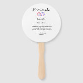 Zelfgemaakte donuts gemaakt met liefde en tekst to handwaaier (Achterkant)