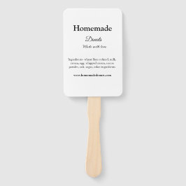 Zelfgemaakte donuts gemaakt met liefde en tekst to handwaaier