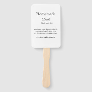 Zelfgemaakte donuts gemaakt met liefde en tekst to handwaaier