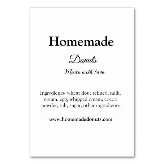 Zelfgemaakte donuts gemaakt met liefde en tekst to kaart (Voorkant)
