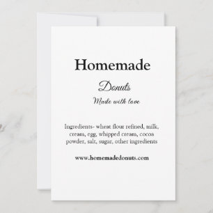 Zelfgemaakte donuts gemaakt met liefde en tekst to kaart