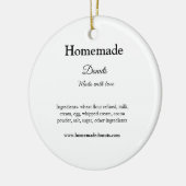 Zelfgemaakte donuts gemaakt met liefde en tekst to keramisch ornament (Links)