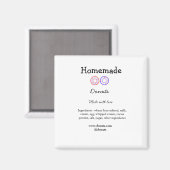 Zelfgemaakte donuts gemaakt met liefde en tekst to magneet (Voorkant / Achterkant)