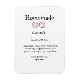 Zelfgemaakte donuts gemaakt met liefde en tekst to magneet