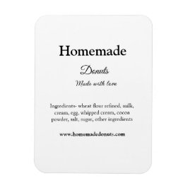 Zelfgemaakte donuts gemaakt met liefde en tekst to magneet