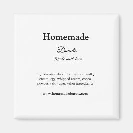 Zelfgemaakte donuts gemaakt met liefde en tekst to magneet