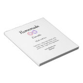 Zelfgemaakte donuts gemaakt met liefde en tekst to notitieblok (Schuin)