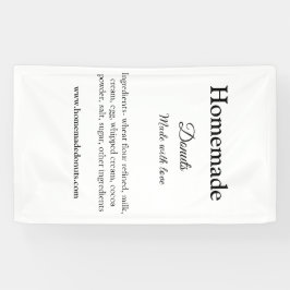 Zelfgemaakte donuts gemaakt met liefde en tekst to spandoek