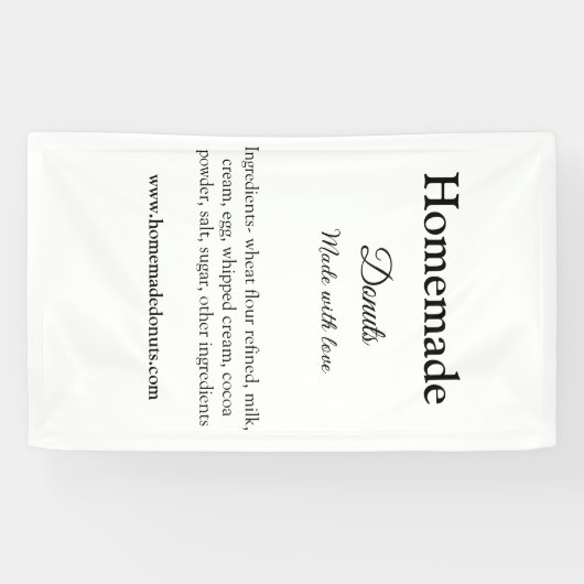 Zelfgemaakte donuts gemaakt met liefde en tekst to spandoek (Horizontaal)