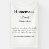 Zelfgemaakte donuts gemaakt met liefde en tekst to spandoek (Verticaal)