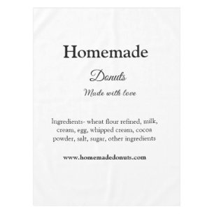 Zelfgemaakte donuts gemaakt met liefde en tekst to tafelkleed