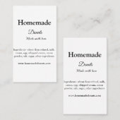 Zelfgemaakte donuts gemaakt met liefde en tekst to visitekaartje (Voorkant / Achterkant)