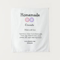 Zelfgemaakte donuts gemaakt met liefde en tekst to