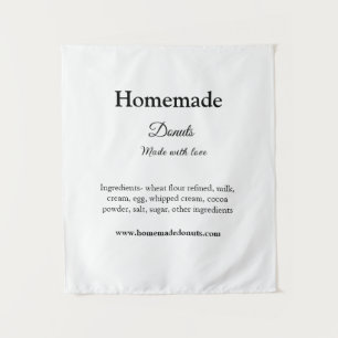 Zelfgemaakte donuts gemaakt met liefde en tekst to wandkleed