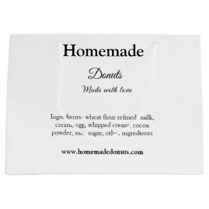 Zelfgemaakte donuts gemaakt met liefde voeg tekst  groot cadeauzakje