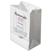 Zelfgemaakte donuts gemaakt met liefde voeg tekst  medium cadeauzakje (Voorkant Gekanteld)