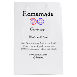 Zelfgemaakte donuts gemaakt met liefde voeg tekst  medium cadeauzakje