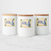 Zelfgemaakte druivenjam -  voedselcontainer etiket (Flessen)