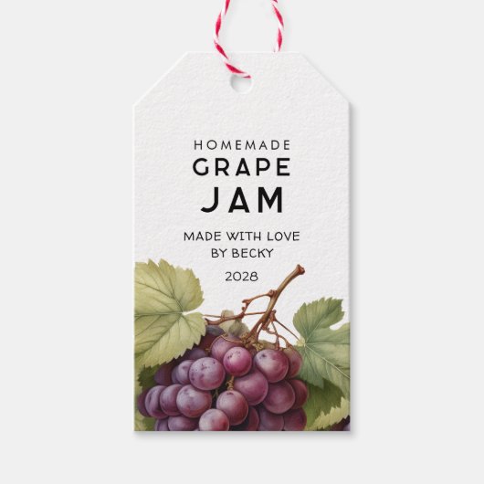 Zelfgemaakte druivenjam Voorraadlabels met rode dr Cadeaulabel (Voorkant)