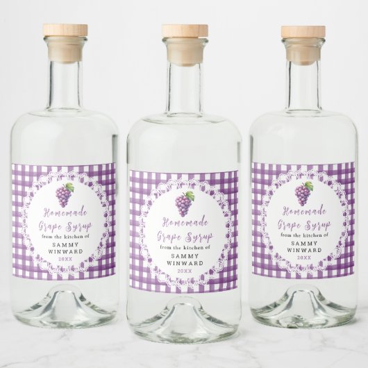 Zelfgemaakte Druivensiroop Fles Etiket (Flessen)