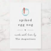 Zelfgemaakte Eggnog cadeau label - Spiced Aged Wijn Etiket (Enkel label)