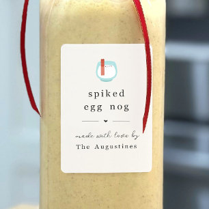 Zelfgemaakte Eggnog cadeau label - Spiced Aged Wijn Etiket