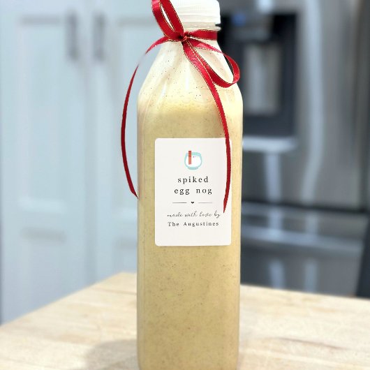 Zelfgemaakte Eggnog cadeau label - Spiced Aged Wijn Etiket