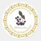  Zelfgemaakte Elderberry Jam Label l Wit (Voorkant)