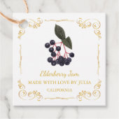  Zelfgemaakte Elderberry Jam Square Hang Label (Voorkant)