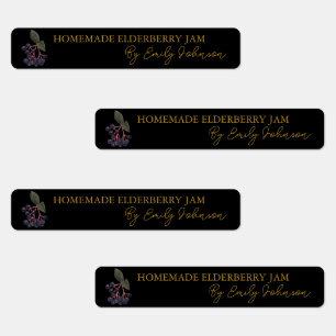 Zelfgemaakte Elderberry Jam Thin Seal Label
