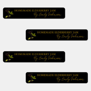 Zelfgemaakte Elderberry Jam Thin Seal Label