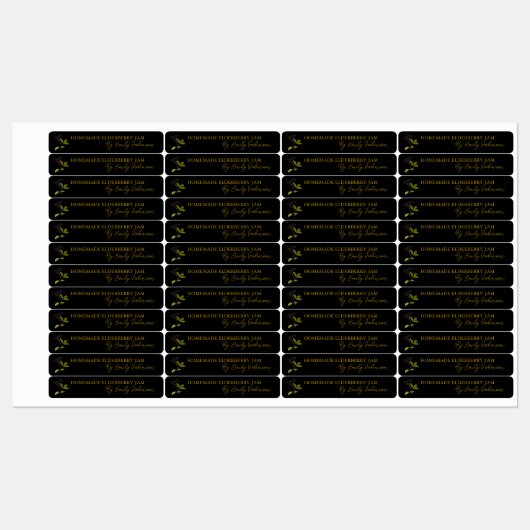 Zelfgemaakte Elderberry Jam Thin Seal Label (Vel)