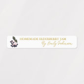 Zelfgemaakte Elderberry Jam Thin Seal Label (Design 1)