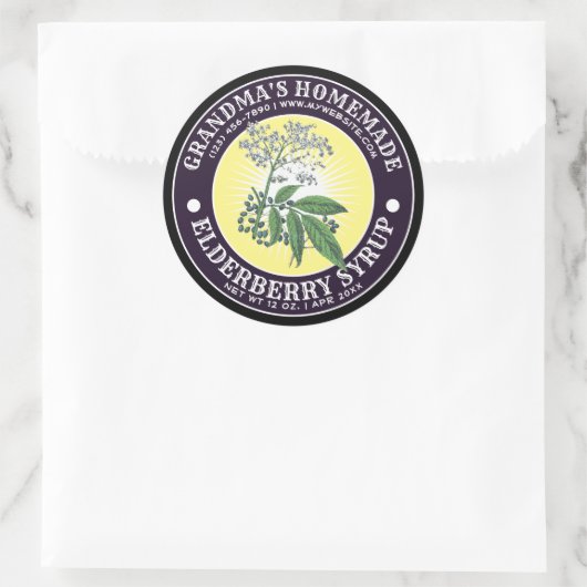 Zelfgemaakte Elderberry Label Sjabloon (Tas)