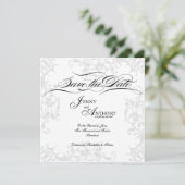 Zelfgemaakte Elegante 'Save the Date' in Zwart en Save The Date (Staand voorkant)
