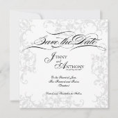 Zelfgemaakte Elegante 'Save the Date' in Zwart en Save The Date (Voorkant)