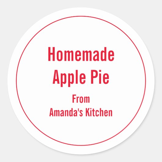 Zelfgemaakte Eten Kerstcadeau Feest Favoriet Appel Ronde Sticker (Voorkant)
