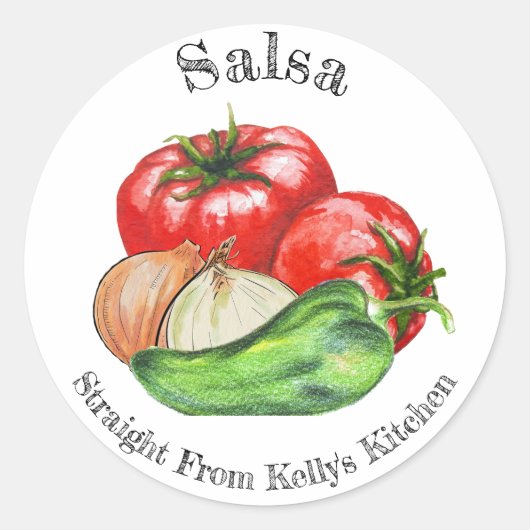 Zelfgemaakte etikette voor tomatensalsa voor thuis ronde sticker (Voorkant)