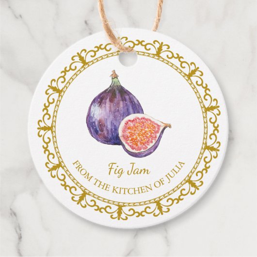 Zelfgemaakte Fig Jam Hang Label l Wit (Voorkant)