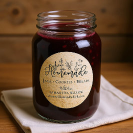 Zelfgemaakte Floral Kraft Custom Product Verpakkin Ronde Sticker