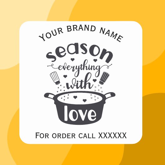 Zelfgemaakte food business sticker