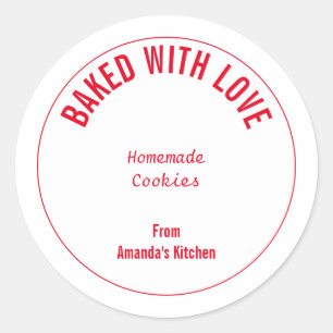 Zelfgemaakte Food Christmas Cookies Gift Party Fav Ronde Sticker