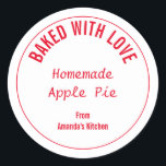 Zelfgemaakte Food Christmas Gift Party Favoriet Ro Ronde Sticker<br><div class="desc">Ontworpen met aangepaste teksten die u kunt bewerken en aanpassen zoals u wilt! Geweldig om te worden gebruikt als uw eigen voedseletiketten of u kunt ze gebruiken om geschenken of feestgunsten voor vrienden en familie te labelen!</div>