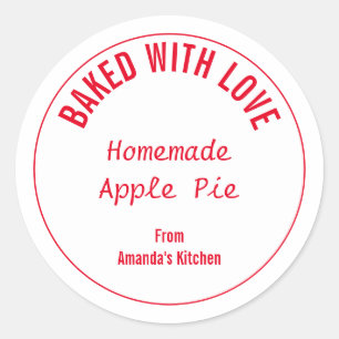 Zelfgemaakte Food Christmas Gift Party Favoriet Ro Ronde Sticker