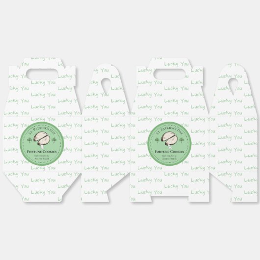 Zelfgemaakte Fortune Cookie St. Patrick's Day Doze Bedankdoosjes (Ongevouwen)