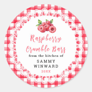 Zelfgemaakte Frambozen Crumble Reep Label