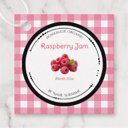 Zelfgemaakte Frambozenjam Label Met Ingredienten