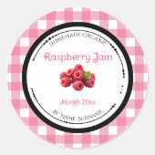 Zelfgemaakte Frambozenjam Label Sticker (Voorkant)