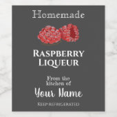 Zelfgemaakte frambozenlikeur Jouw naam Chalk Art Wijn Etiket (Enkel label)
